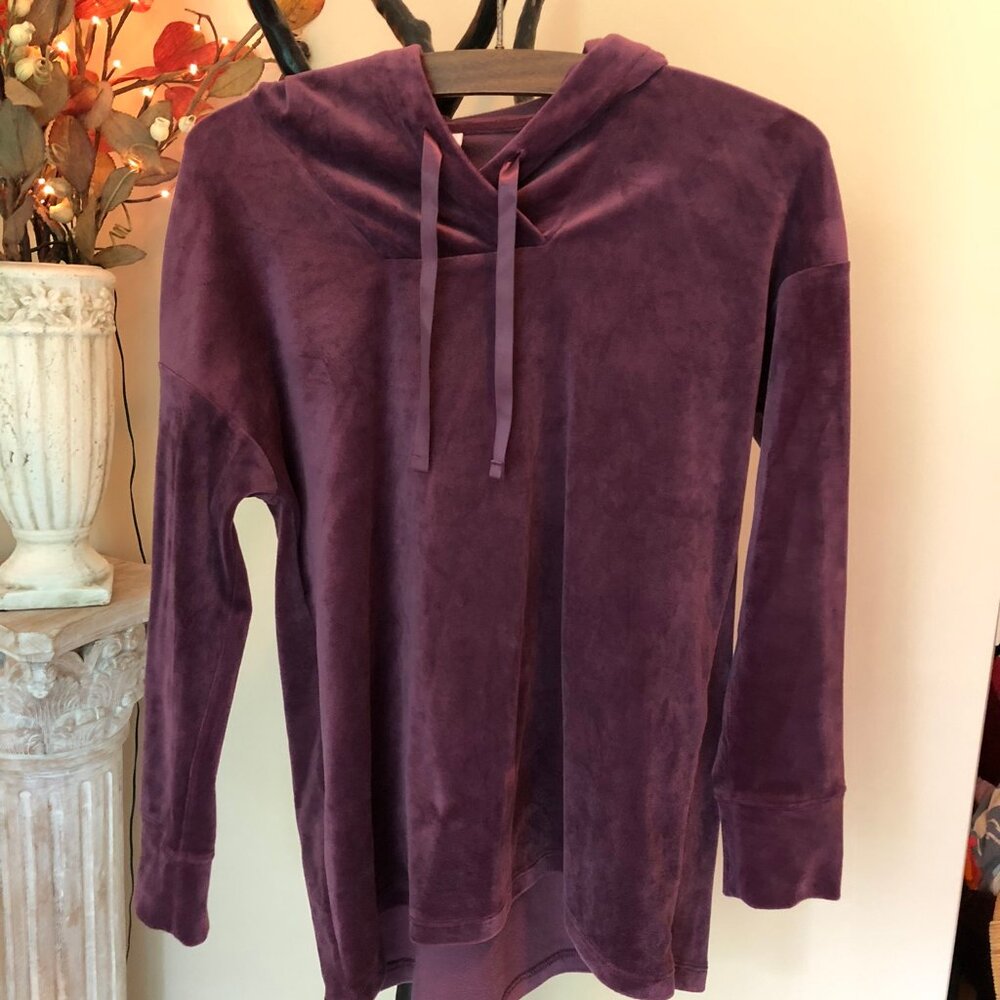 J. Jill Purejill velour velvet purple hoodie XS loose fit